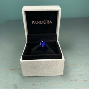 Pandora Moments Dark Blue Effervescence Murano Glass Sterling Silver Charm